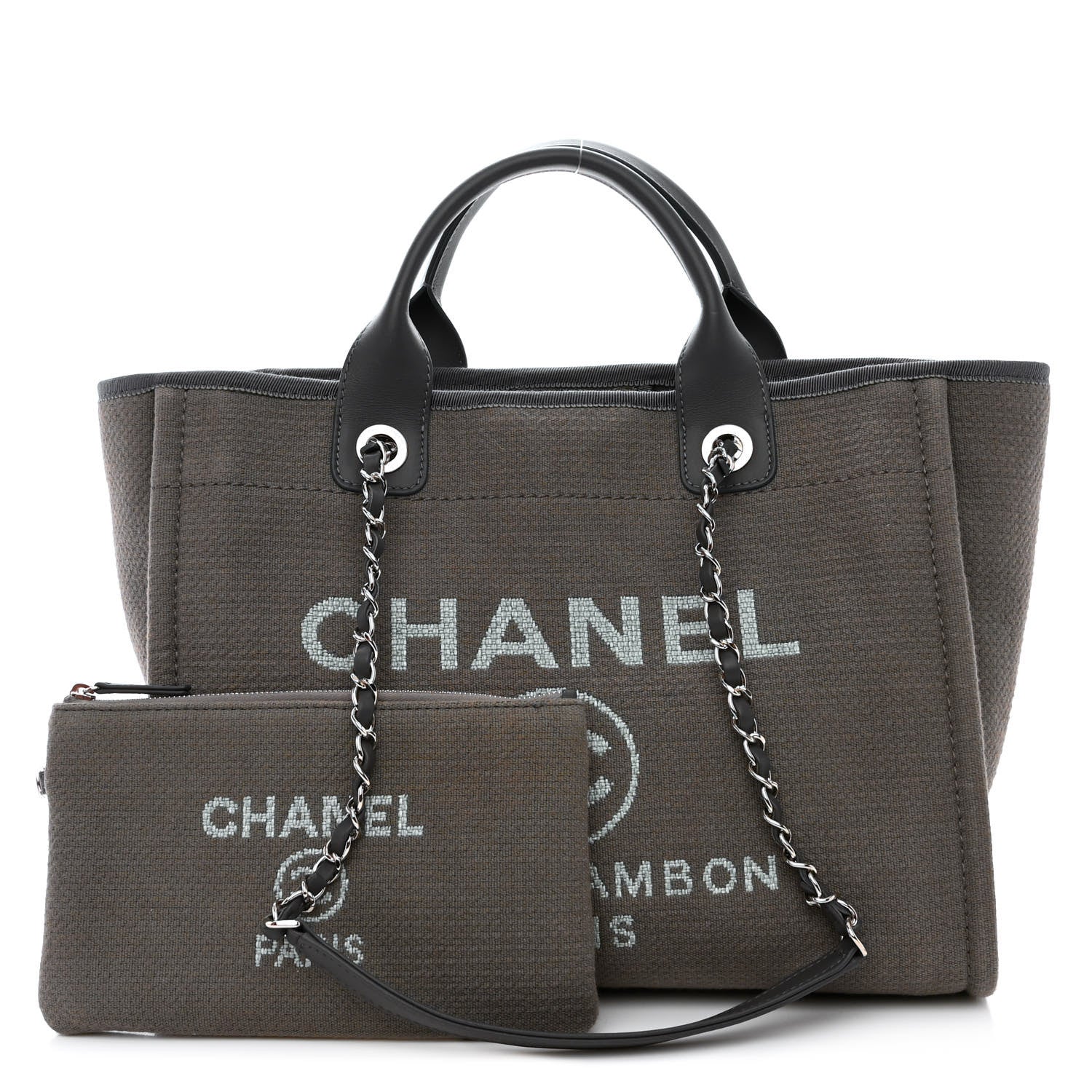 Chanel Mixed Fibers Small Deauville Tote Grey 1 of 12