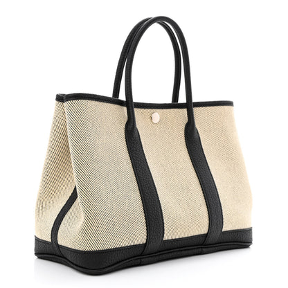 Hermes Twill H Negonda Garden Party 30 TPM Tote Ecru Black 3 of 10