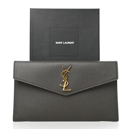 Saint Laurent Grain De Poudre Uptown Pouch Pebble 7 of 7