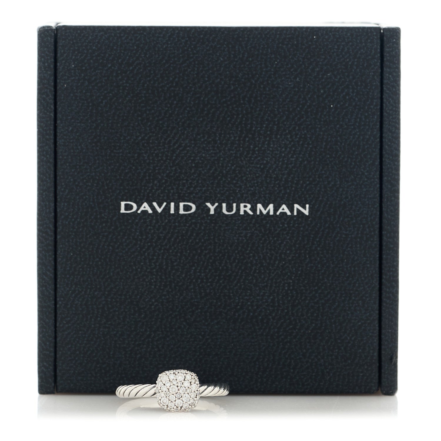 David Yurman Sterling Silver Diamond 8mm Petite Pave Ring 52 6 5 of 5