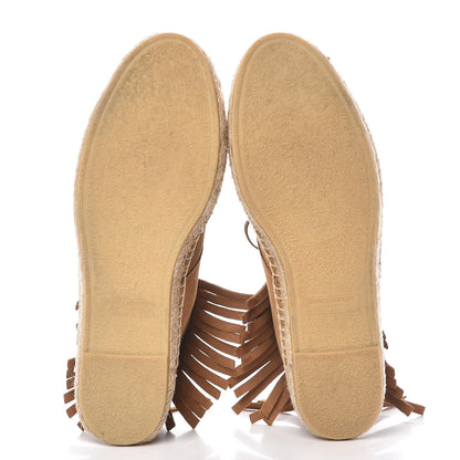 Saint Laurent Suede Mens Fringe Moccasin Bootie 38.5 Brown 5 of 13