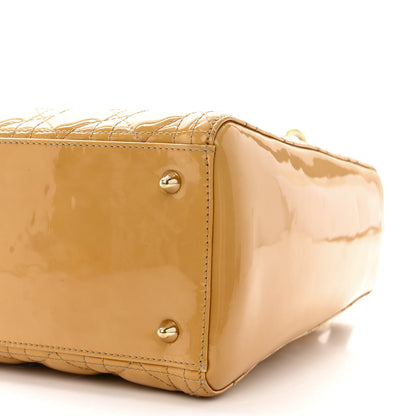 Christian Dior Patent Cannage Medium Lady Dior Beige 10 of 19