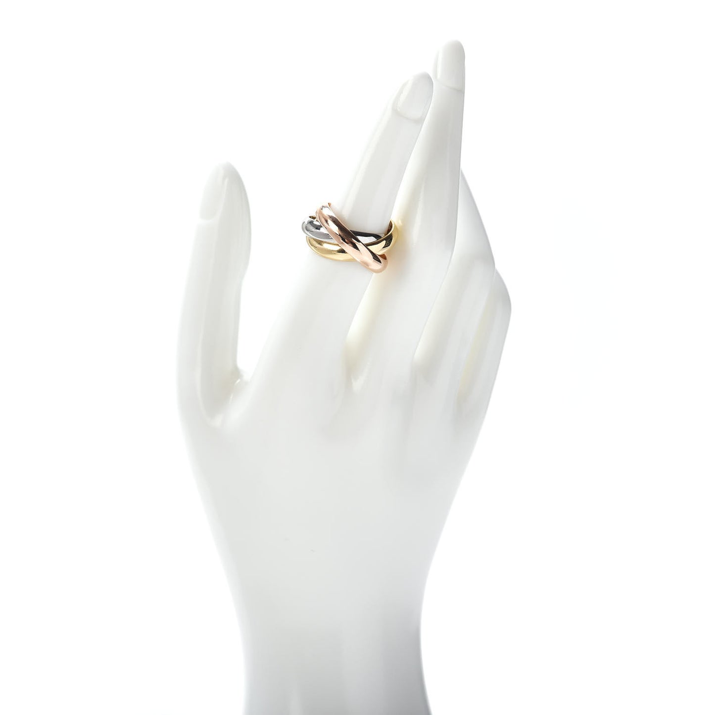 18K Pink Yellow White Gold Trinity Ring 55 7.25