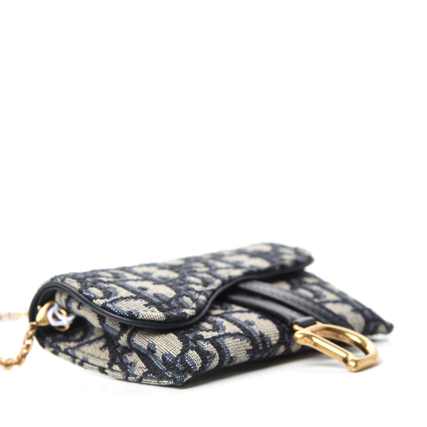 Oblique Nano Saddle Chain Pouch Blue