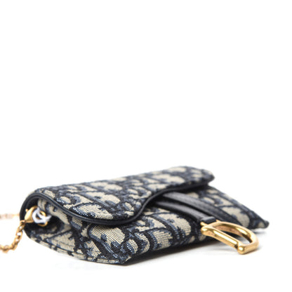 Christian Dior Oblique Nano Saddle Chain Pouch Blue 4 of 11