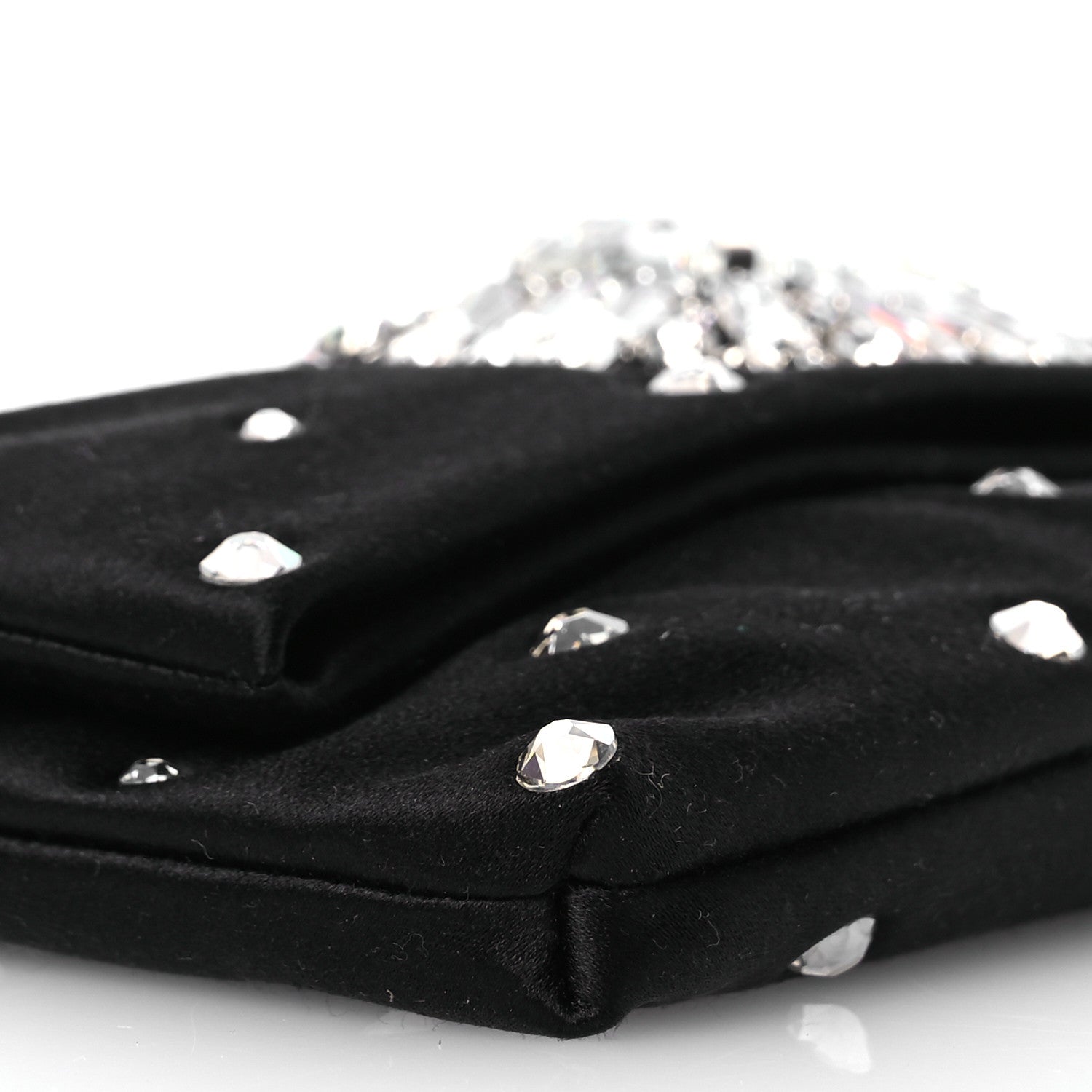 Jimmy Choo Satin Crystal Embellished Titania Clutch  Black 9 of 11