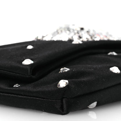 Jimmy Choo Satin Crystal Embellished Titania Clutch  Black 9 of 11