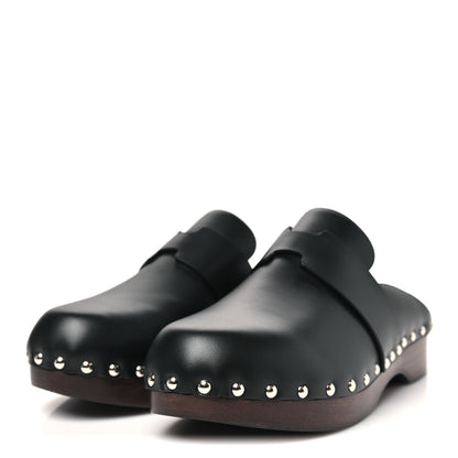 Hermes Calfskin Calya Mules 38 Black 4 of 8