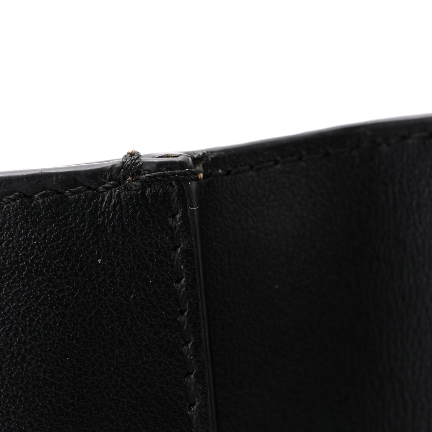 Grainy Calfskin Vintage Check Lila Tri-Fold Wallet Black