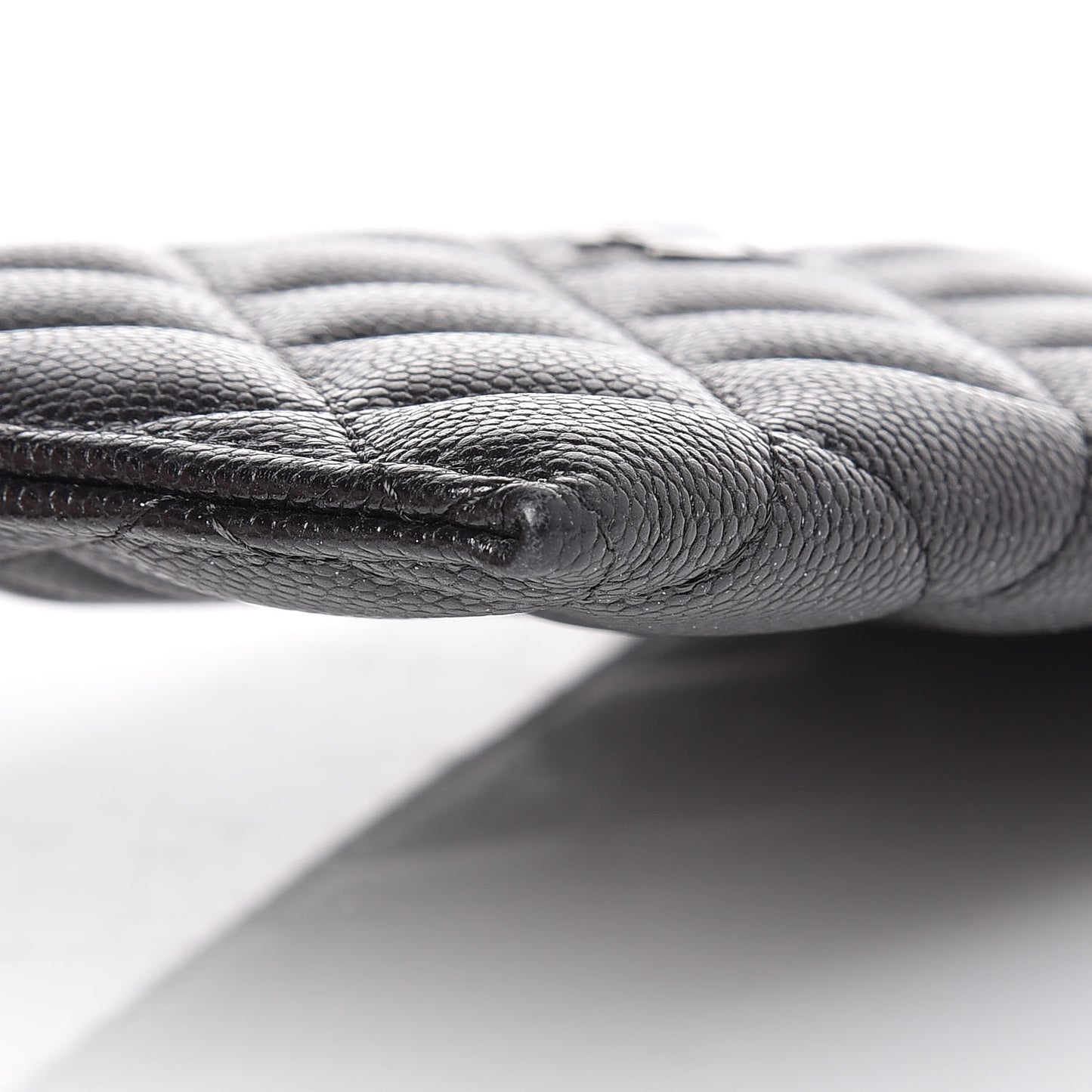 Iridescent Caviar Quilted Classic Zip Pouch Black