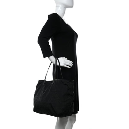 Fendi Nylon Zucca Medium Roll Tote Black 2 of 15