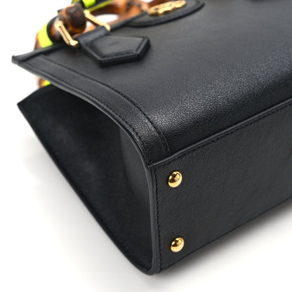 Gucci Wonka Grain Calfskin Mini Diana Tote Bag Black Yellow Fluo 11 of 13