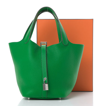 Hermes Taurillon Clemence Picotin Lock 18 PM Bambou 11 of 11