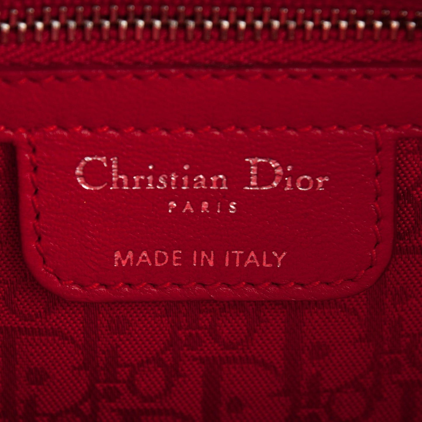 Lambskin Cannage Medium Lady Dior Red