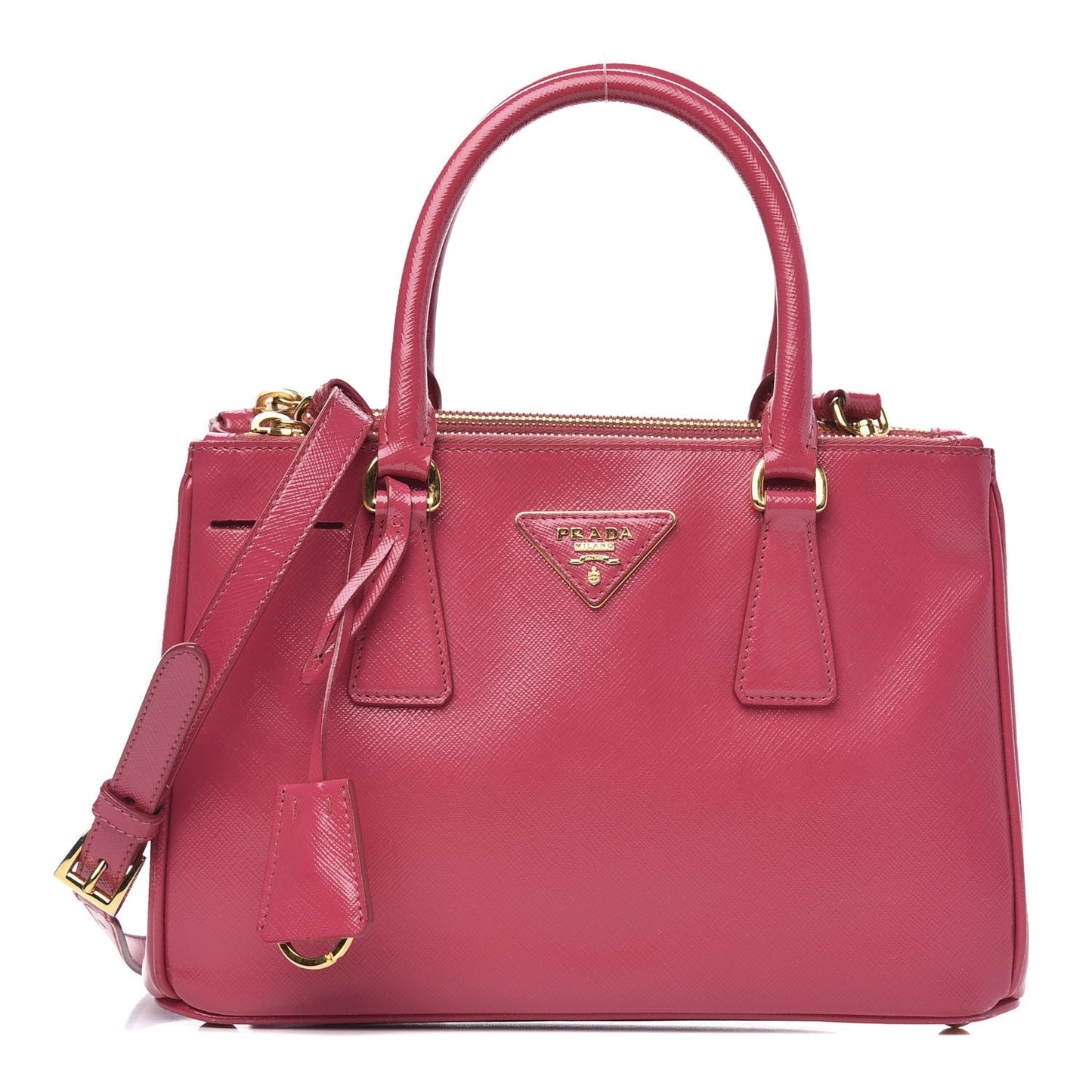 Saffiano Vernice Mini Galleria Double Zip Tote Peonia