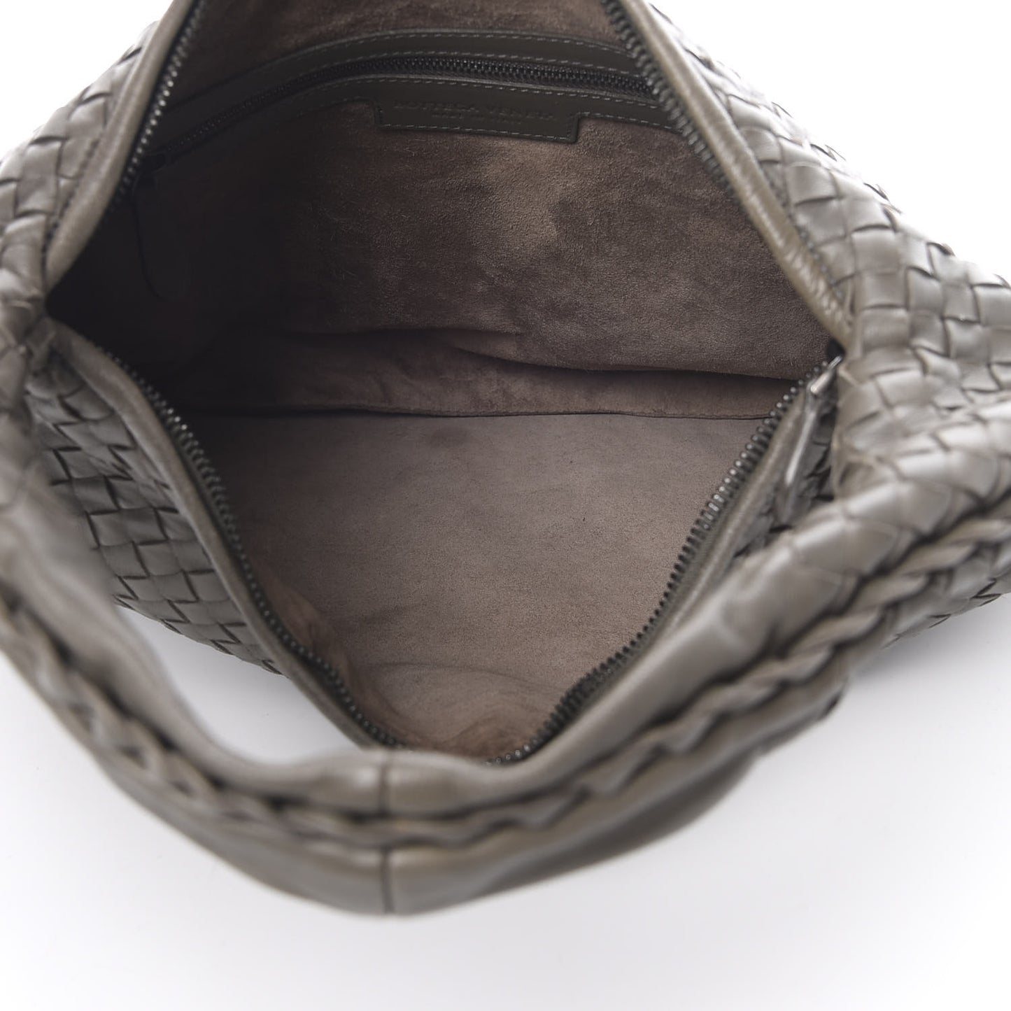 Nappa Intrecciato Medium Veneta Hobo Grey