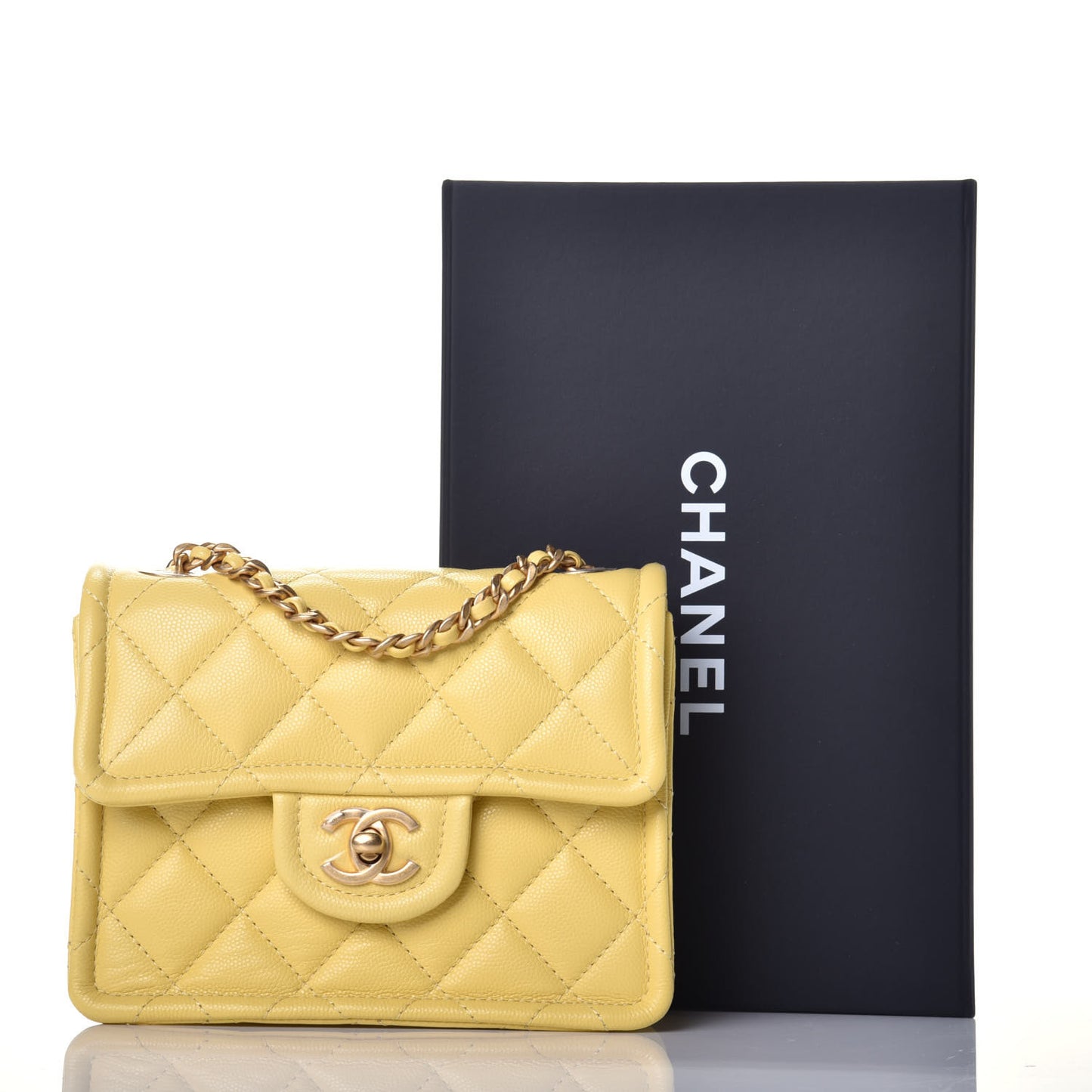 Caviar Quilted Mini Sweet Classic Flap Yellow