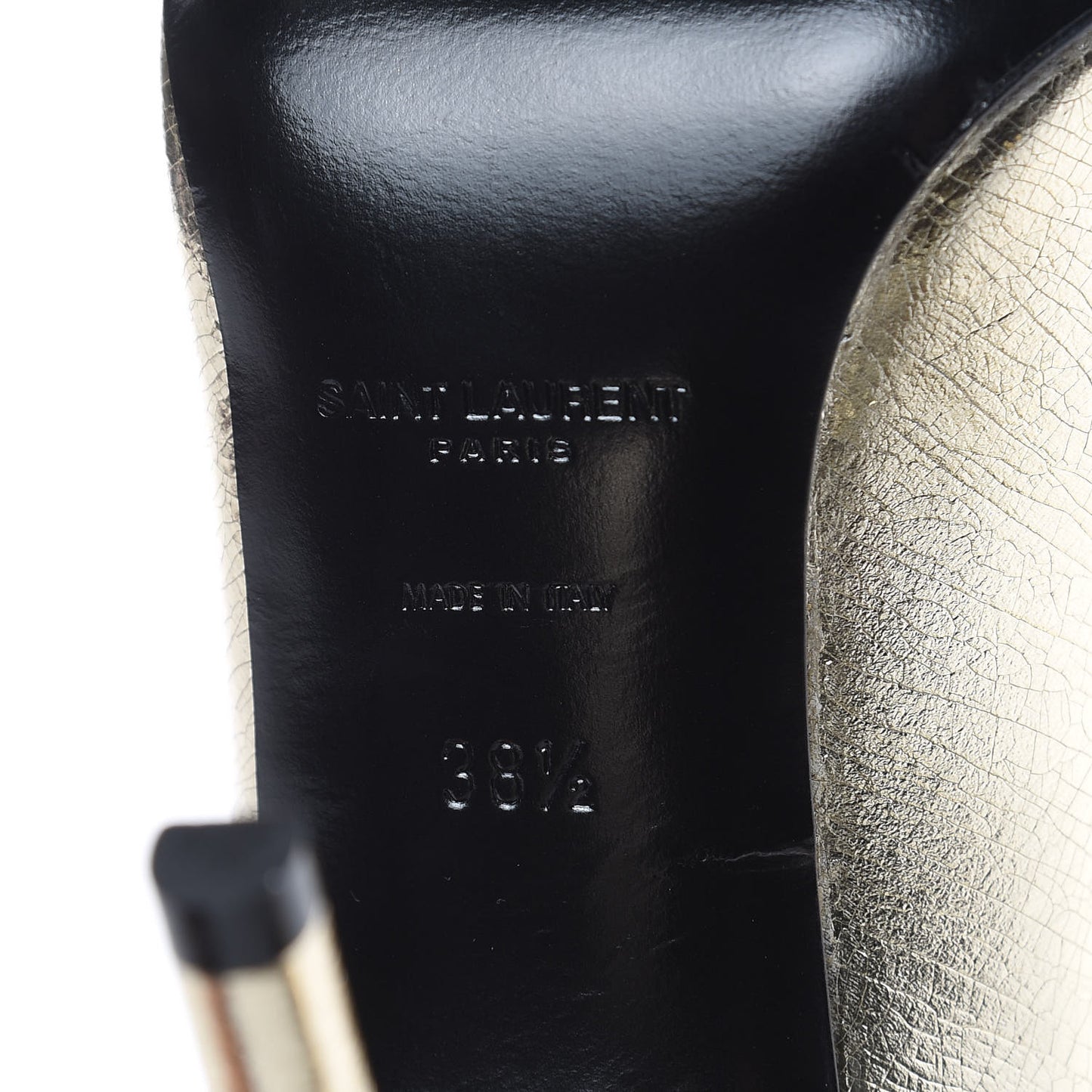 Metallic Supercrack Goatskin Anja 105 Pumps 38.5 Platino