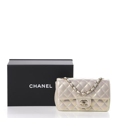 Chanel Iridescent Lambskin Quilted Mini Rectangular Flap Ivory 11 of 11