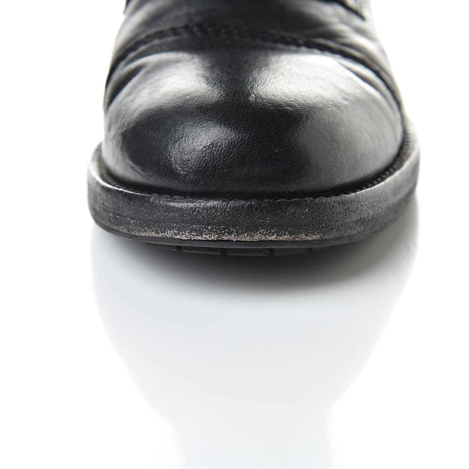 Chanel Calfskin Quilted Combat Boots 38.5 Black 11 of 13
