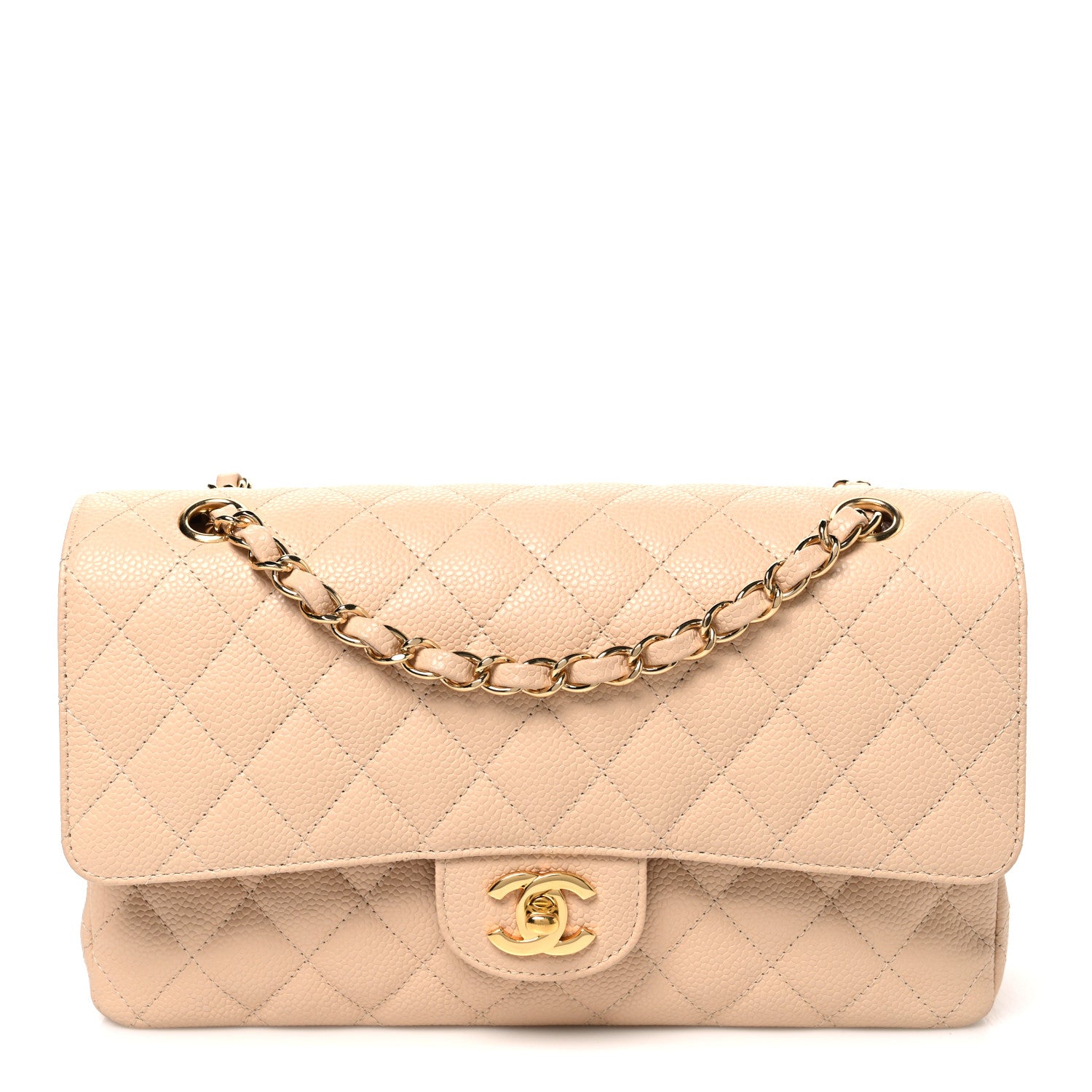 Chanel Caviar Quilted Medium Double Flap Beige Beige Clair 1 of 11