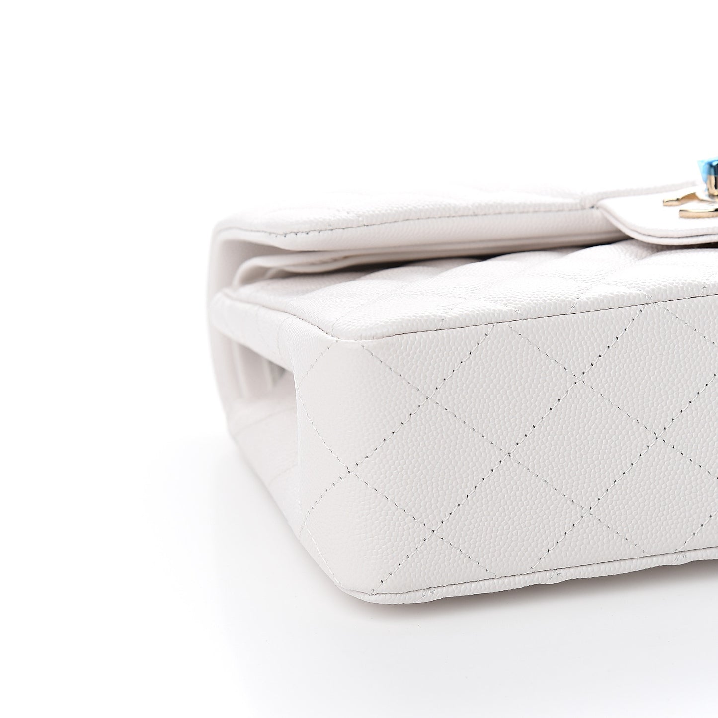 Caviar Quilted Small Double Flap White