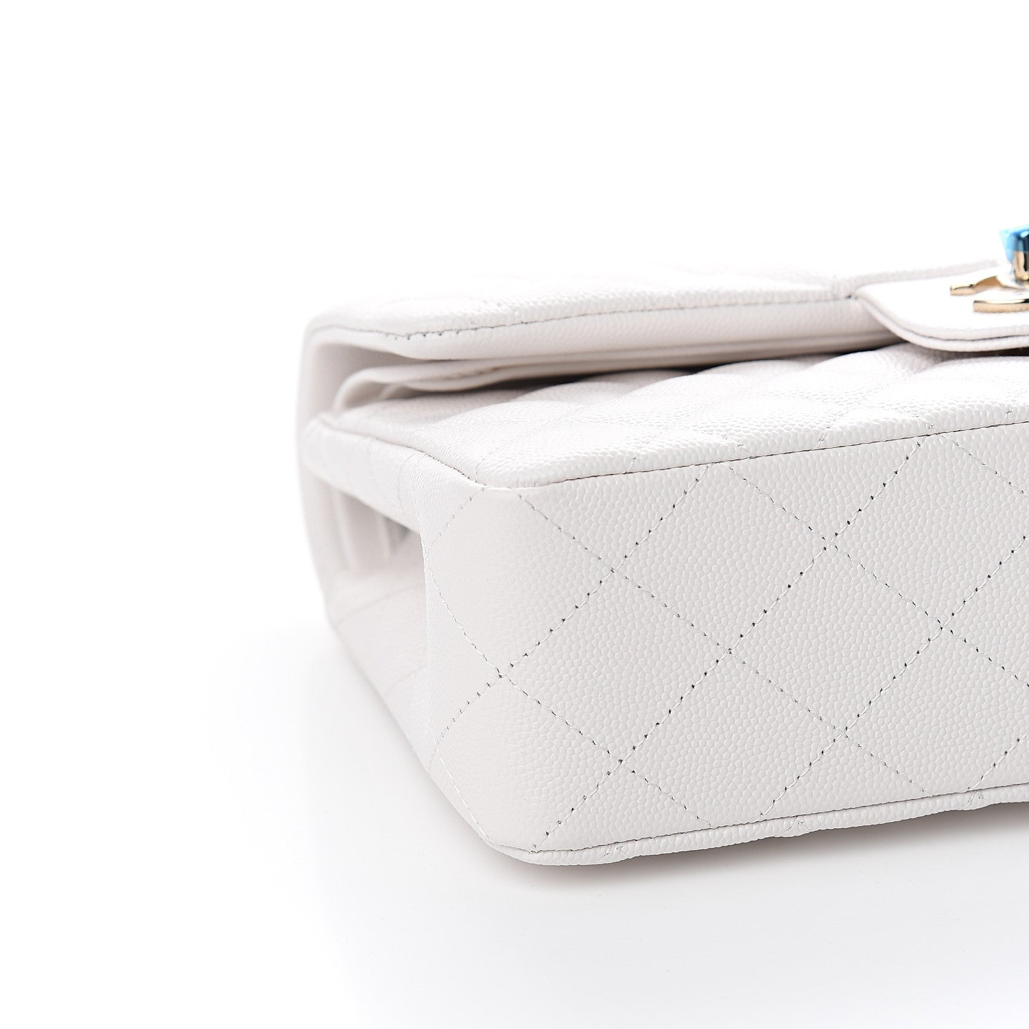 Chanel Caviar Quilted Small Double Flap White 7 of 9