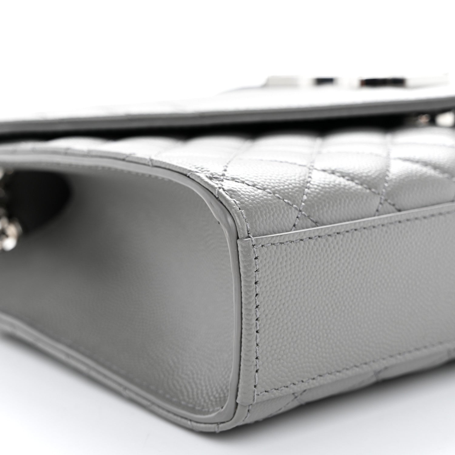 Saint Laurent Grain De Poudre Textured Mixed Matelasse Medium Triquilt Monogram Satchel New Stone 8 of 9