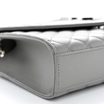 Saint Laurent Grain De Poudre Textured Mixed Matelasse Medium Triquilt Monogram Satchel New Stone 8 of 9