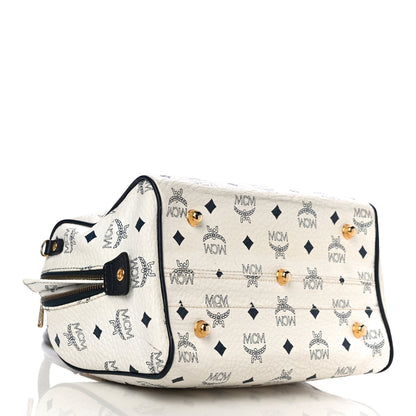 MCM Visetos Boston Satchel White 3 of 10