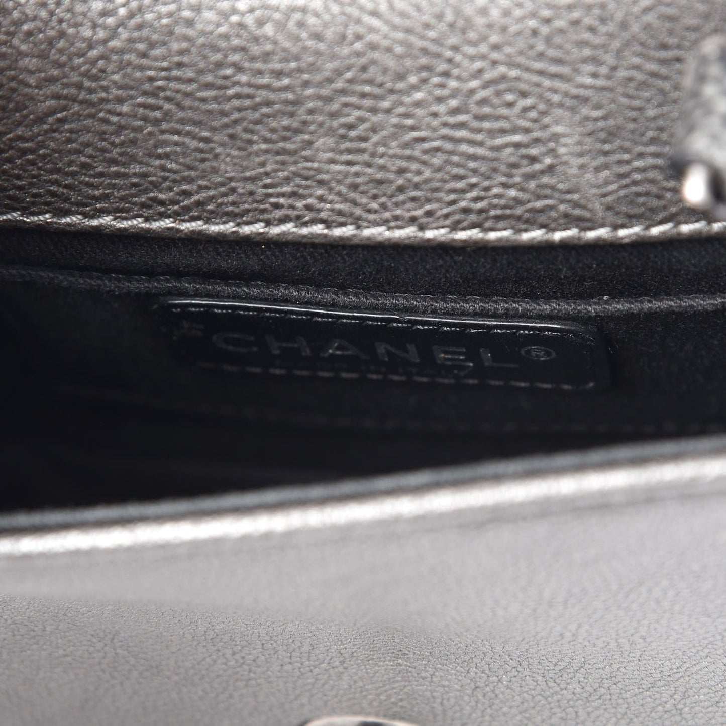Iridescent Calfskin Mini Back To School Crossbody Flap Anthracite