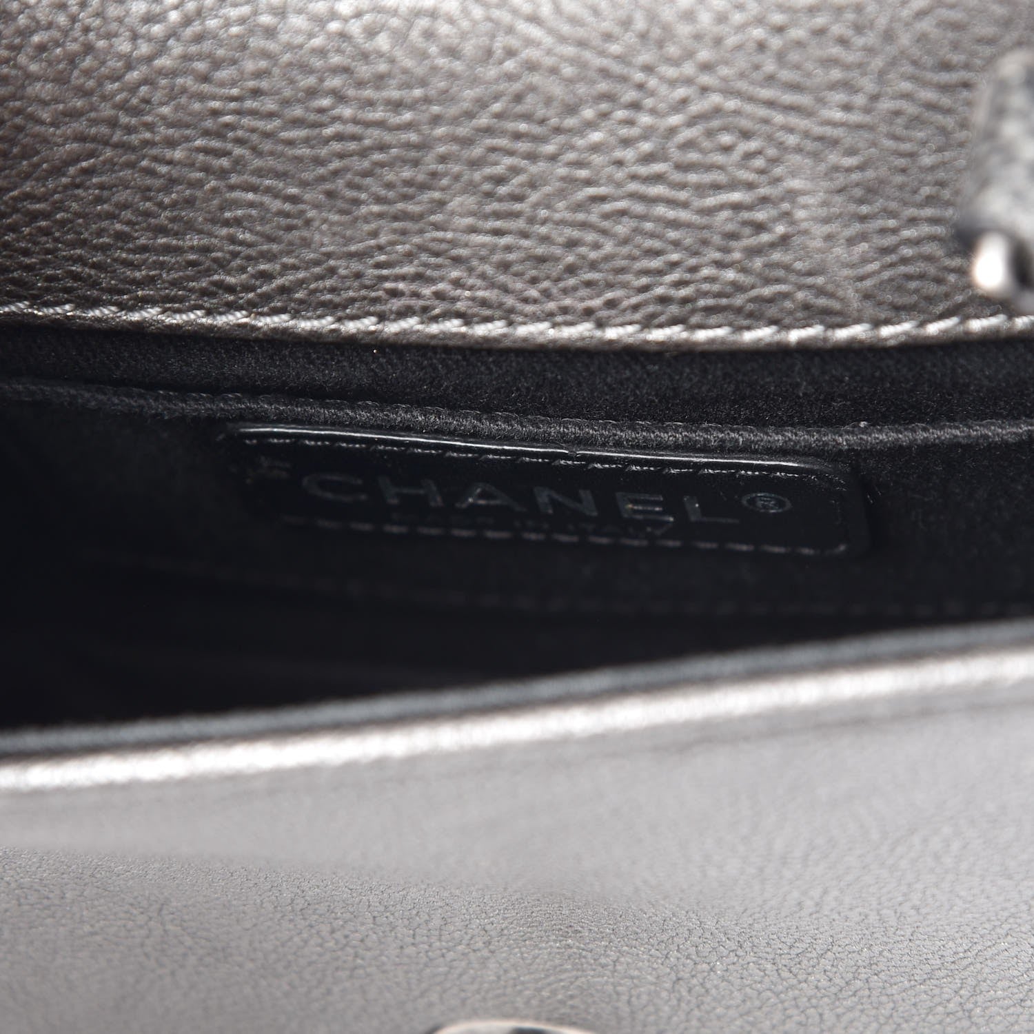 Chanel Iridescent Calfskin Mini Back To School Crossbody Flap Anthracite 7 of 8