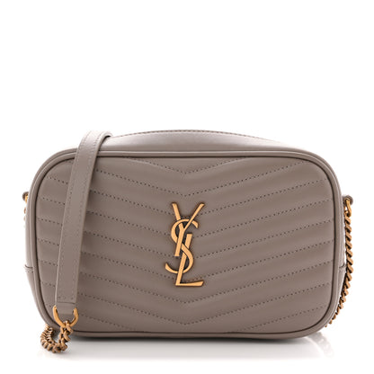 Saint Laurent Calfskin Matelasse Monogram Mini Lou Camera Bag Taupe 1 of 11