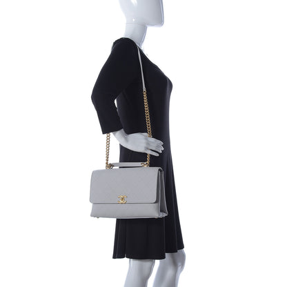 Chanel Caviar Diamond Stitched Top Handle Flap Grey 2 of 10