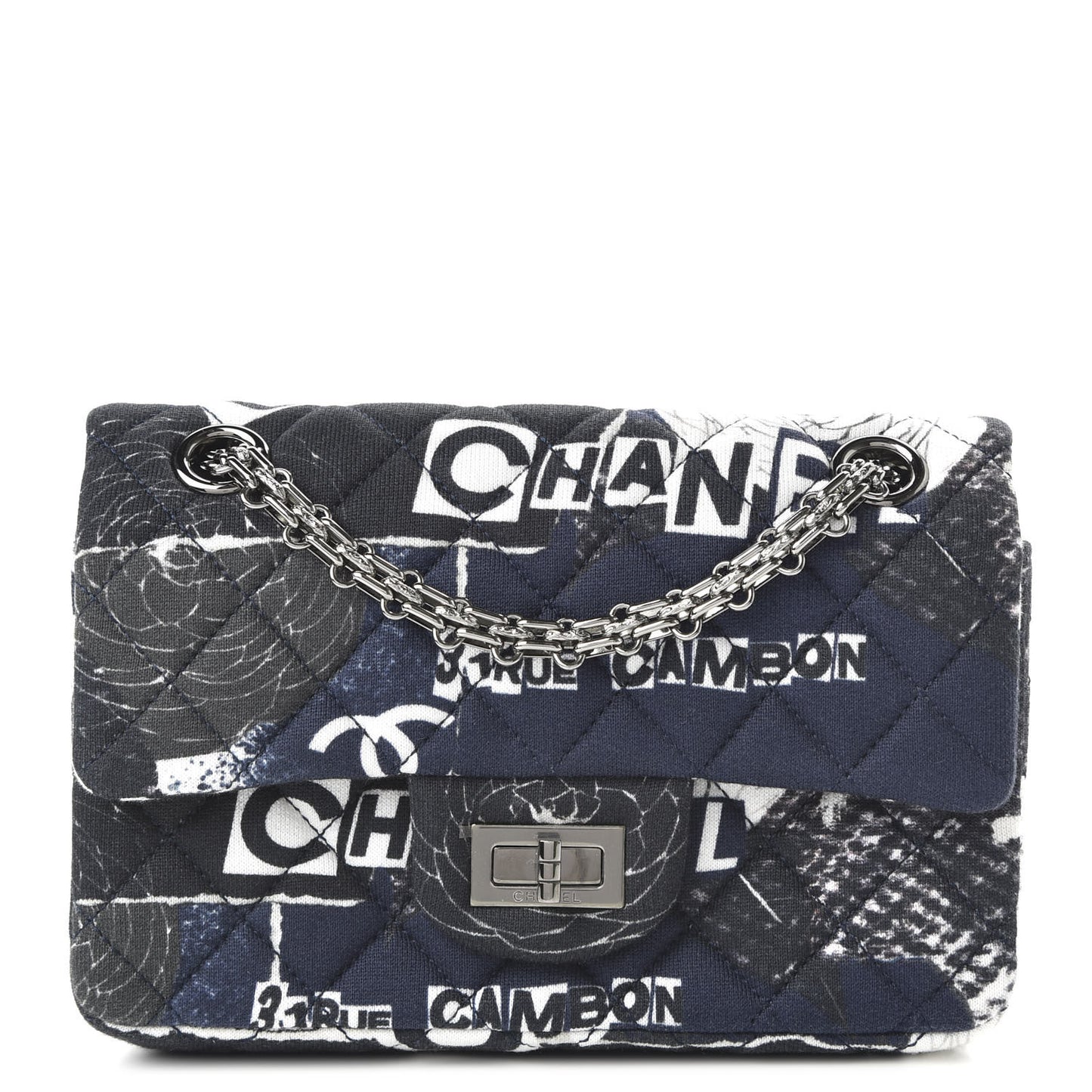Jersey Quilted Graffiti Reissue Mini Flap Navy Blue