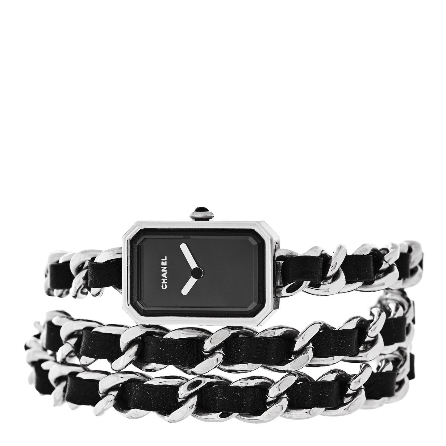 Stainless Steel Lambskin 16mm Premiere Rock Triple Row Quartz Watch Black
