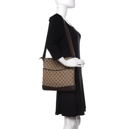 Gucci Monogram Calfskin Perforated Medium Flat Messenger Bag Dark Brown 2 of 11