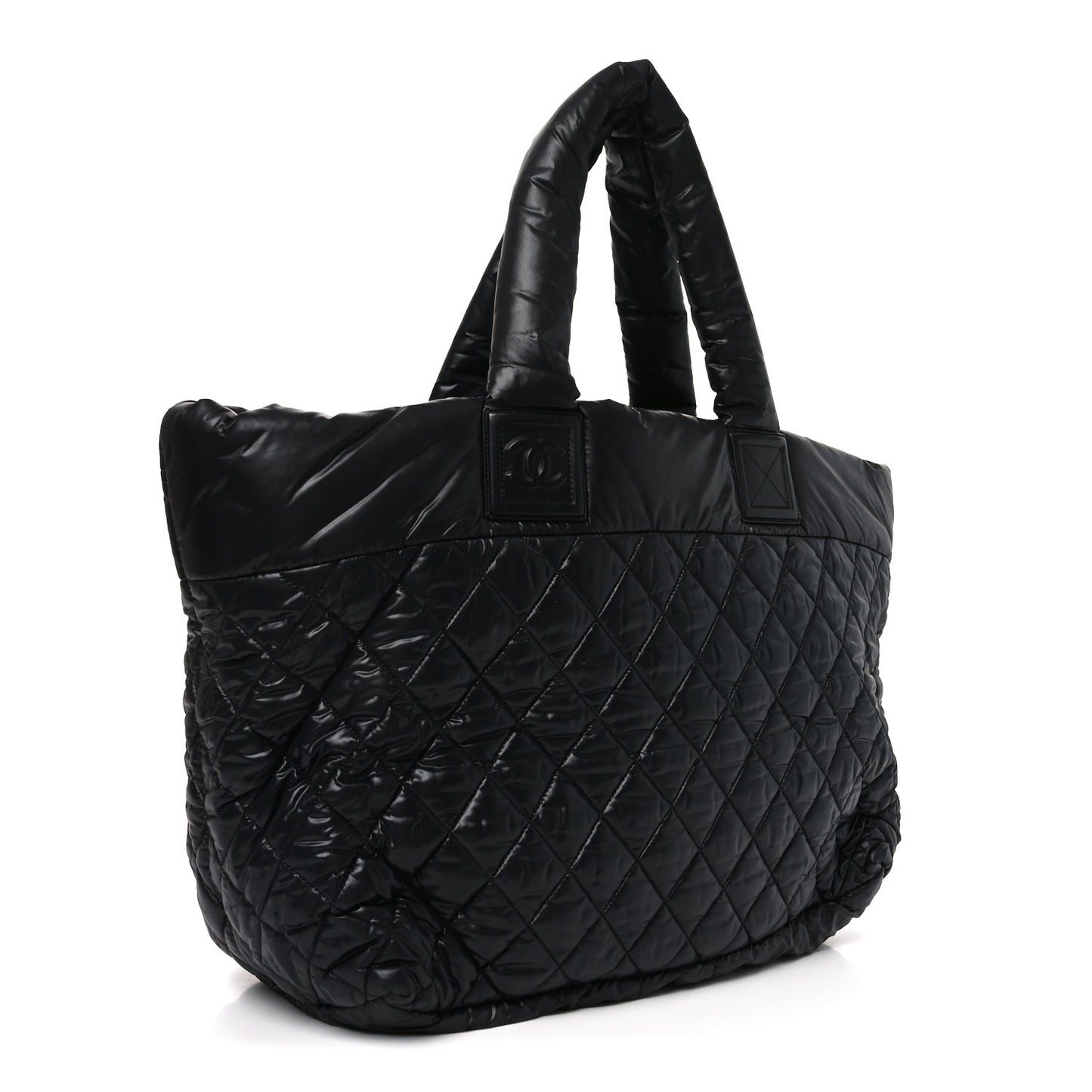 Nylon Quilted Large Coco Cocoon Tote Black