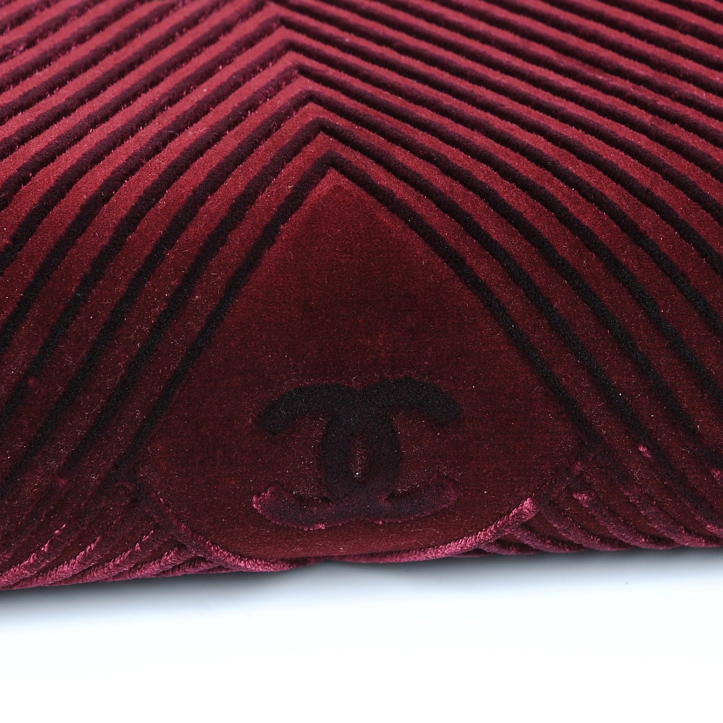 Velvet Chevron Quilted Medium Boy Flap Burgundy