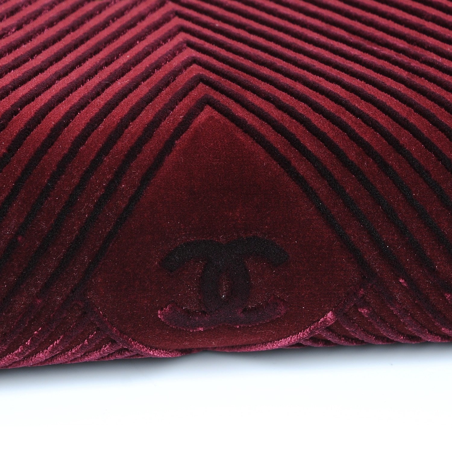 Chanel Velvet Chevron Quilted Medium Boy Flap Burgundy 8 of 9