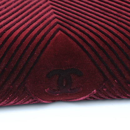 Chanel Velvet Chevron Quilted Medium Boy Flap Burgundy 8 of 9