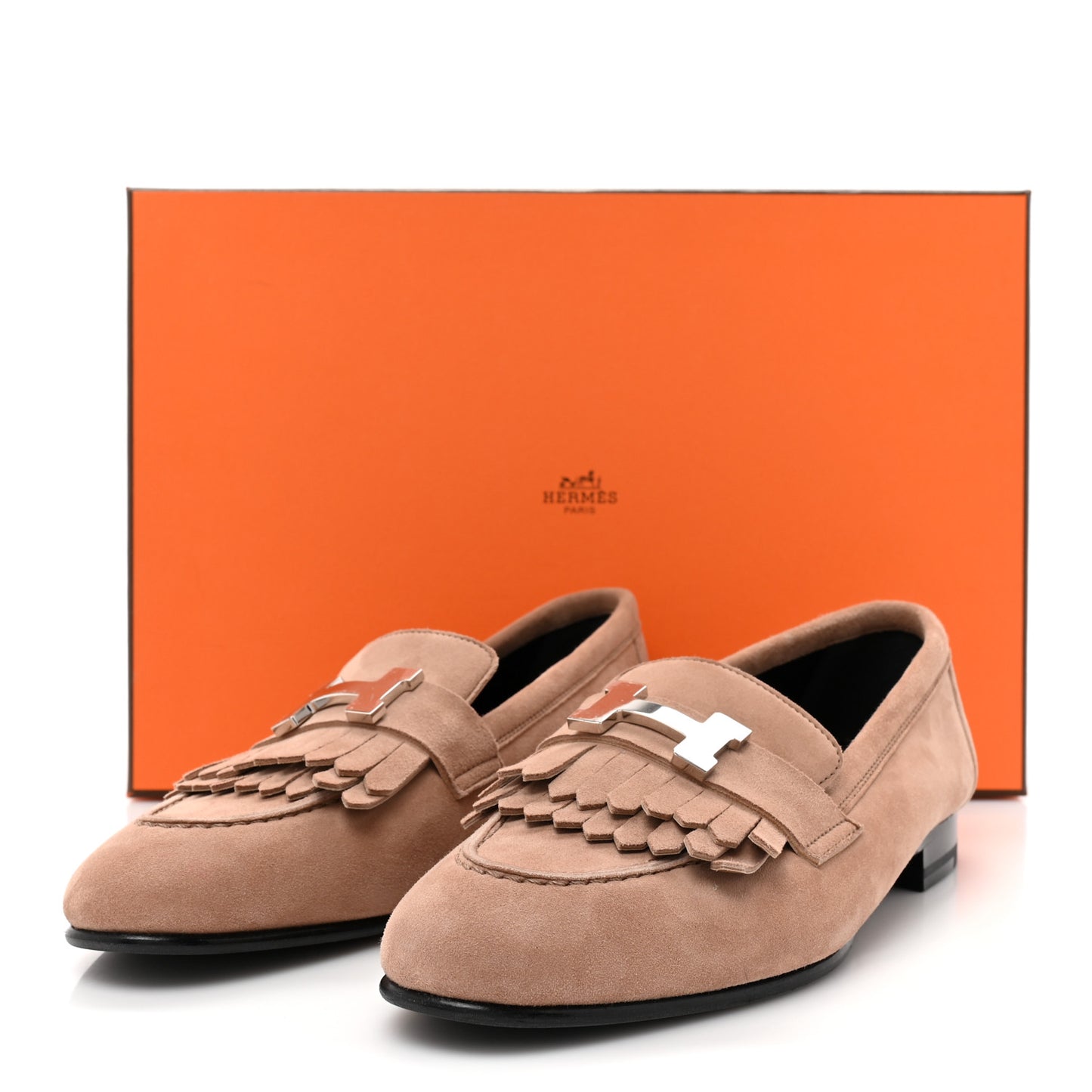 Suede Goatskin Womens Royal Loafers 35.5 Rose Perle