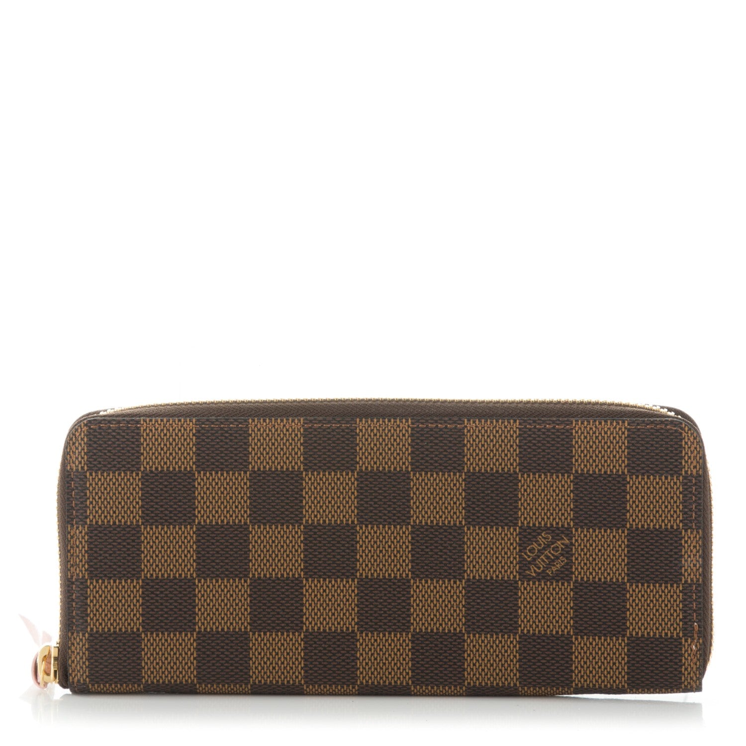 Louis Vuitton Damier Ebene Clemence Wallet Rose Ballerine 1 of 7