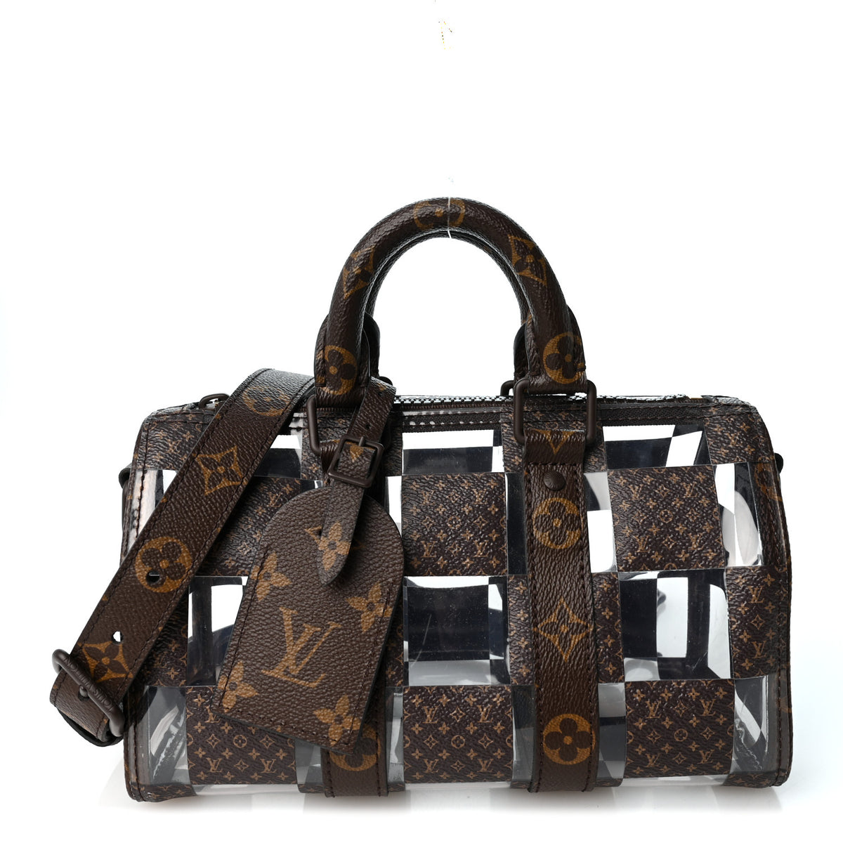 PVC Monogram Chess Keepall Bandouliere 25