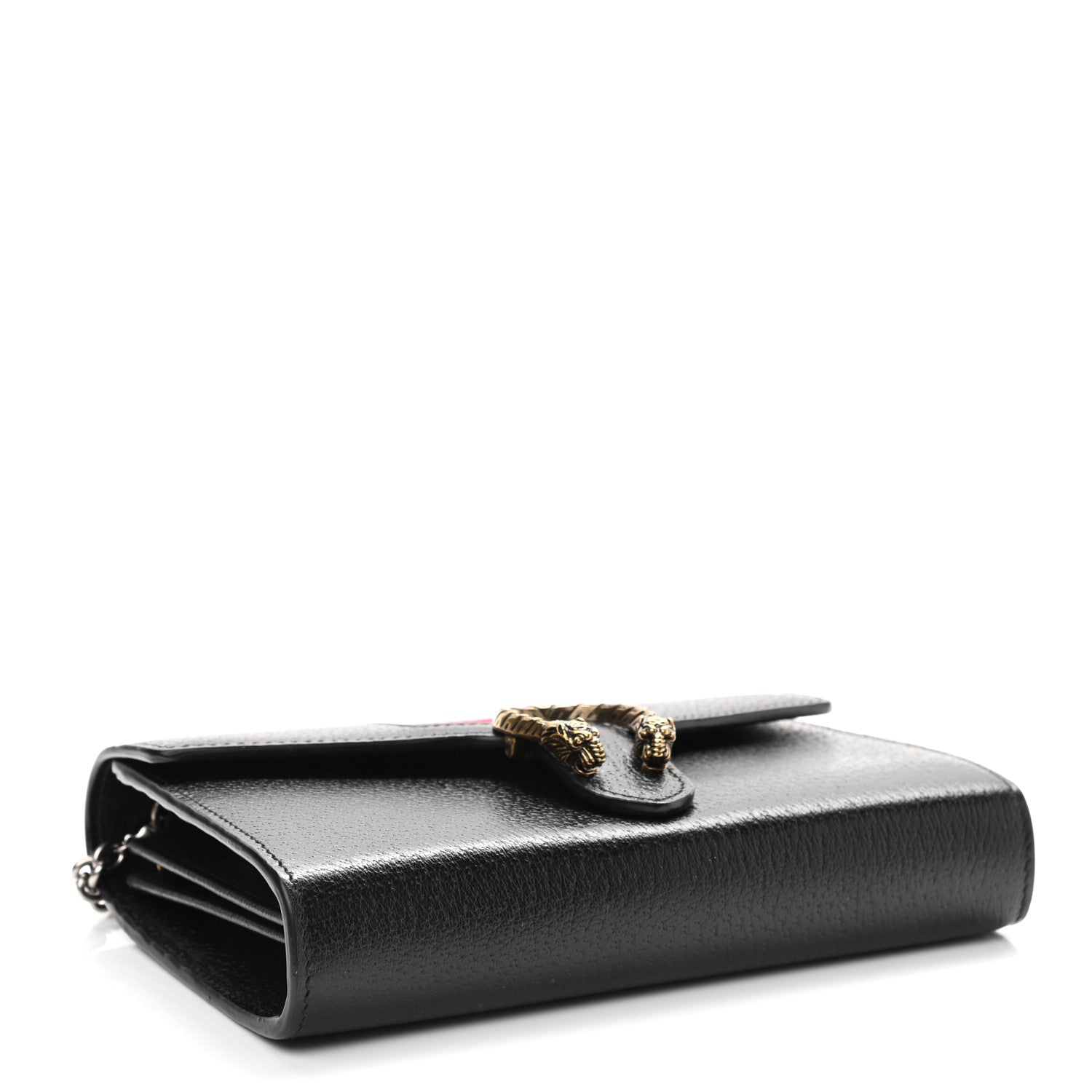 Gucci Calfskin Web Mini Dionysus Chain Wallet Black 4 of 11
