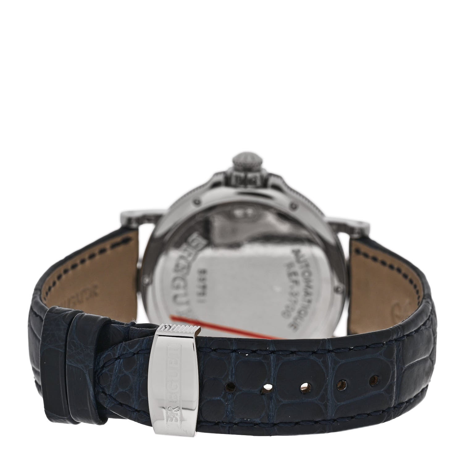 Breguet 18K White Gold Alligator 38mm Hora Mundi Marine Time Automatic Watch Silver 3700 3 of 5