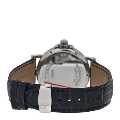 Breguet 18K White Gold Alligator 38mm Hora Mundi Marine Time Automatic Watch Silver 3700 3 of 5