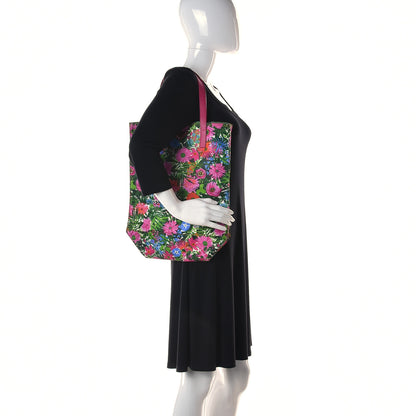 Prada Tessuto Nylon Floral Print Tote Pink 2 of 9