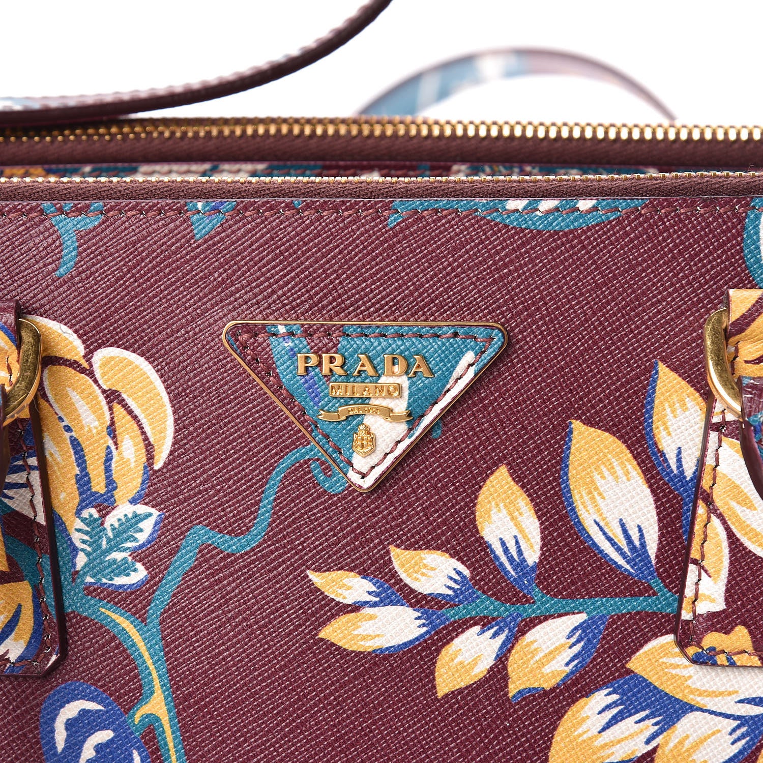 Prada Saffiano Print Medium Galleria Double Zip Tote Amaranto 9 of 9