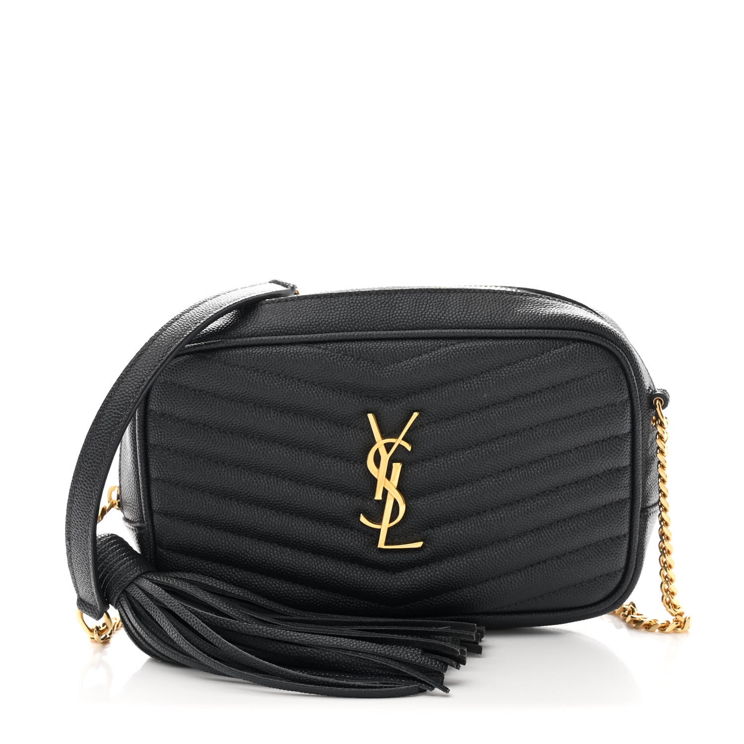 Saint Laurent Grain De Poudre Matelasse Monogram Mini Lou Camera Bag Dark Smog 1 of 10